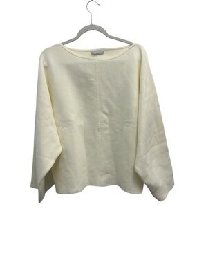 Babaton Aritzia Cream Ivory Boatneck Sweater Women’s Size M Relaxed Sleeve